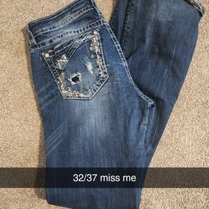 Miss Me Women's Distressed Blue Boot Cut Jeans